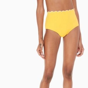 NWT KATE SPADE Yellow High-Waisted Scallop Bikini Bottom size XS